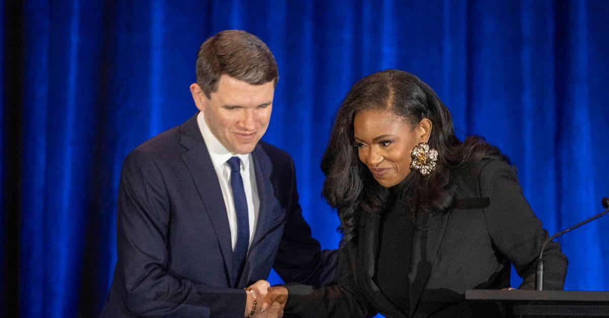 Jasmine Crockett and James Talarico at a Democratic primary debate.