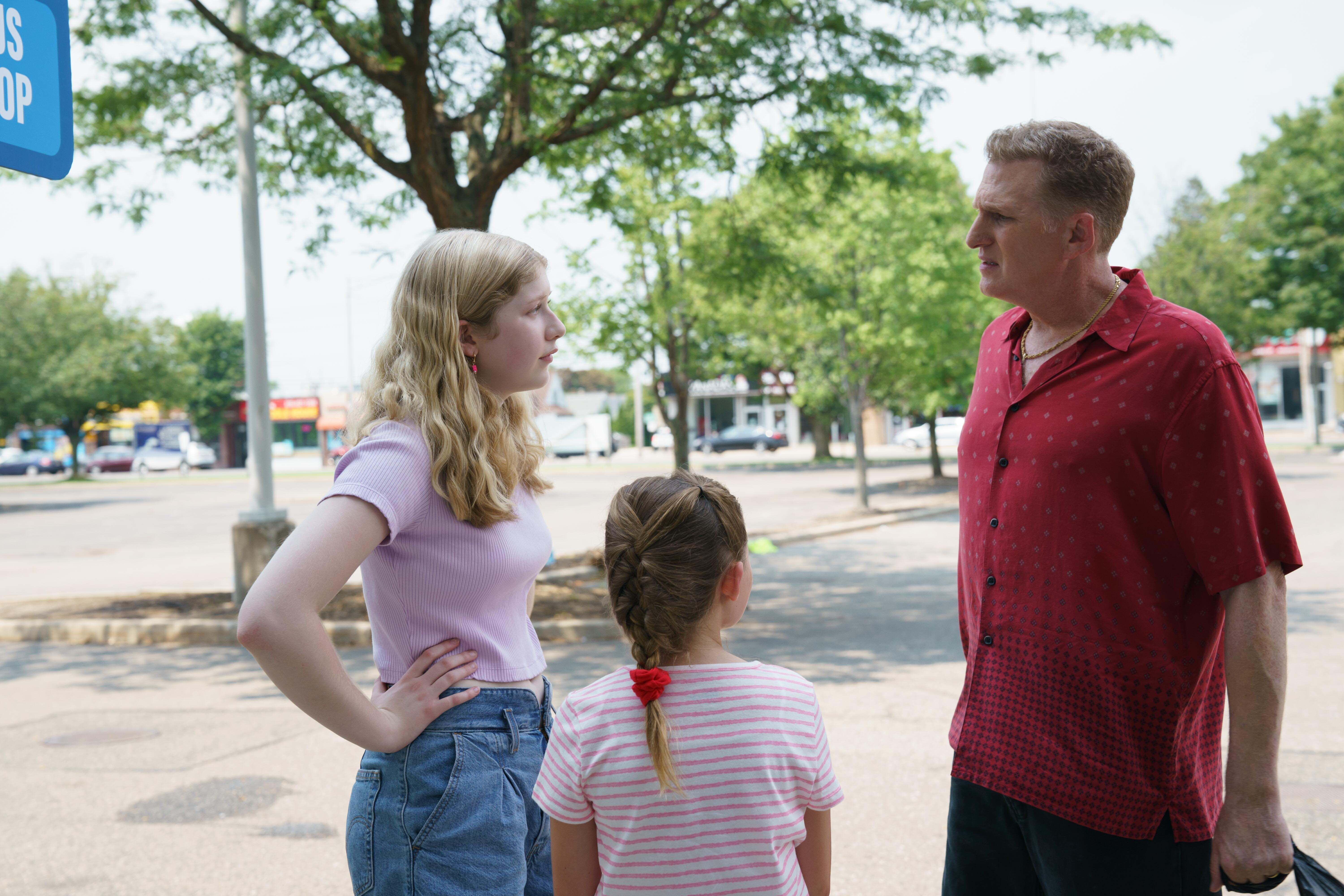 Violet Young as Young Beth and Michael Rapaport as Leonard in 'Life & Beth.'