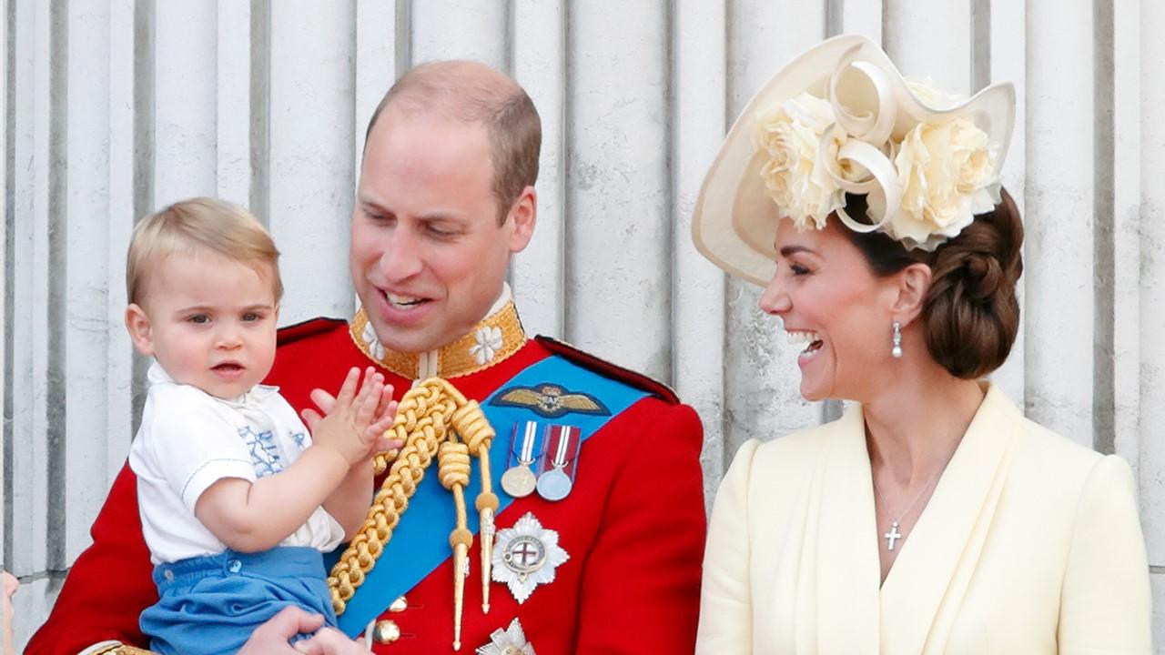 Prince William, Kate Middleton, and their youngest son Louis on the balcony of Buckingham Palace on June 8, 2019