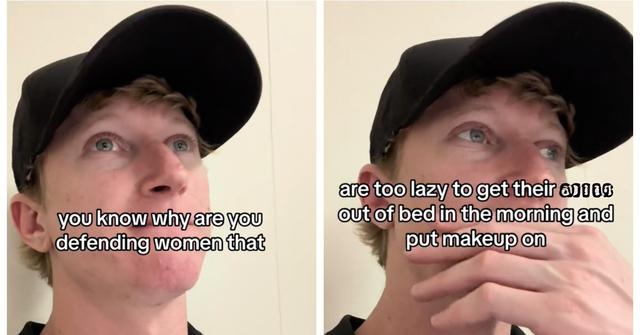 Man rants about women doing makeup in car TikTok