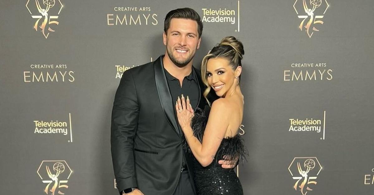 Brock Davies and Scheana Shay at the Creative Arts Emmys in January 2024