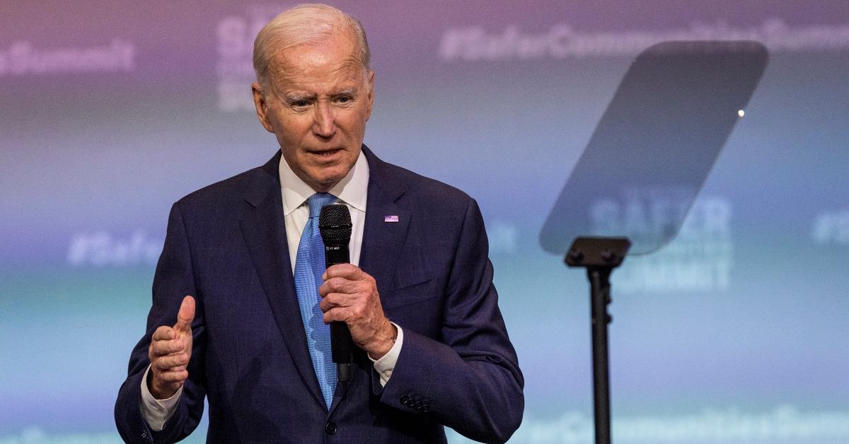 U.S. President Joe Biden speaks during the National Safer Communities Summit at the University of Hartford on June 16, 2023.