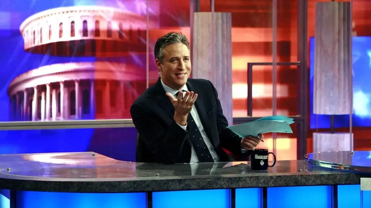 Jon Stewart on 'The Daily Show' set