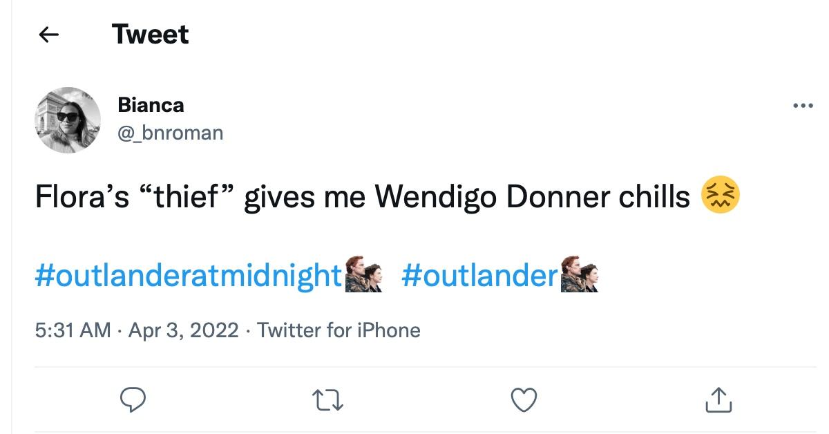 A tweet about Season 6, Episode 5 of 'Outlander' 