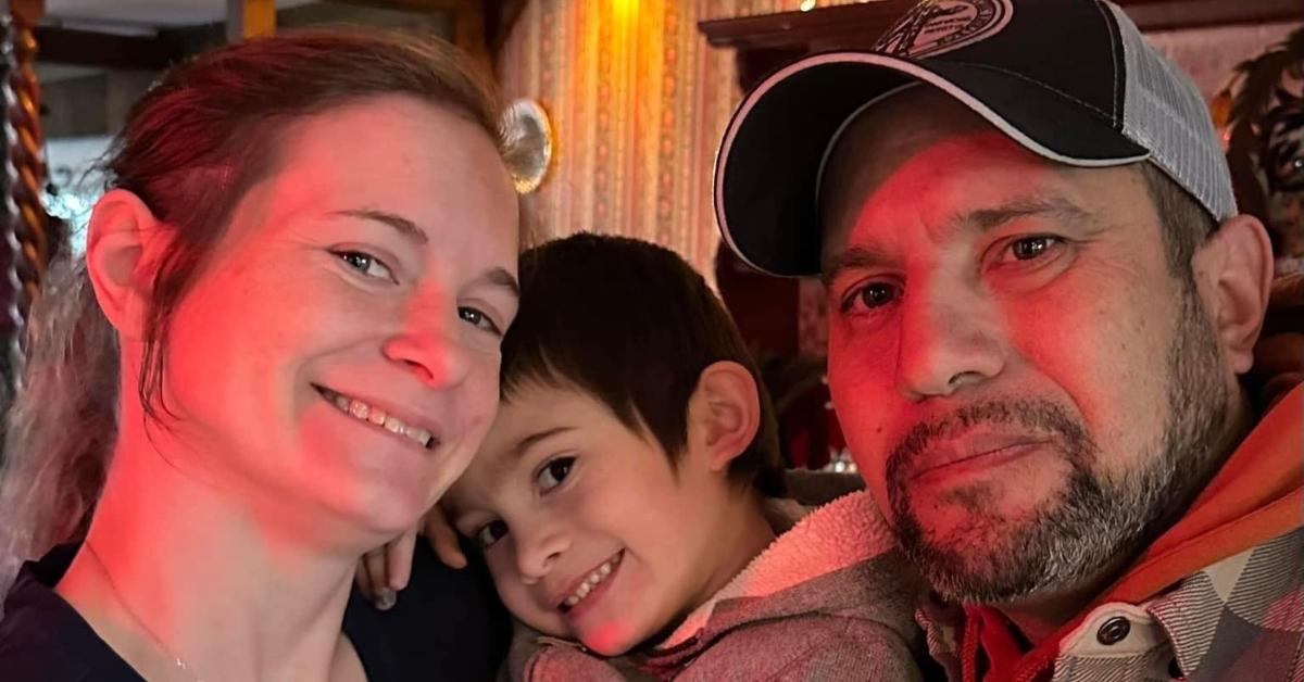 Dan River with his wife and son