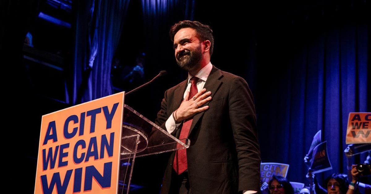 Zohran Mamdani at a rally in New York in June 2025