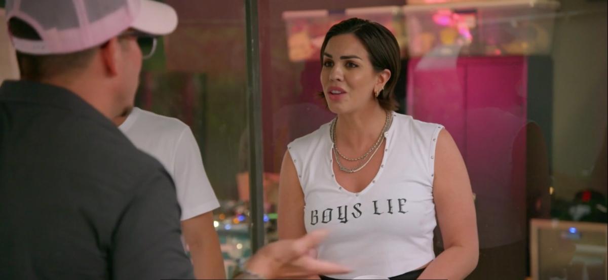 Jax and Katie argue at James and Ally's house on Vanderpump Rules