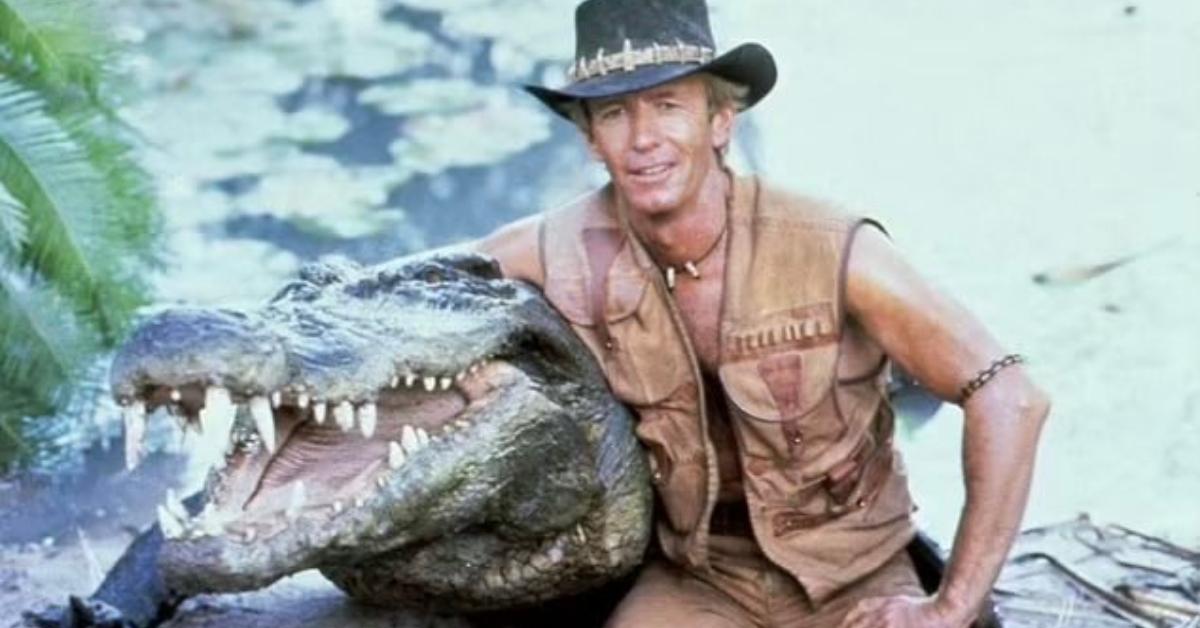 Paul Hogan and the croc from Crocodile Dundee