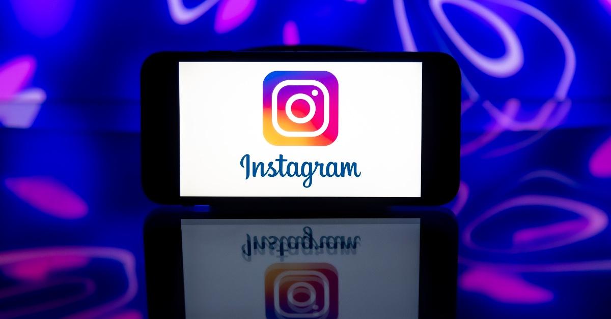 The Instagram logo on a smartphone