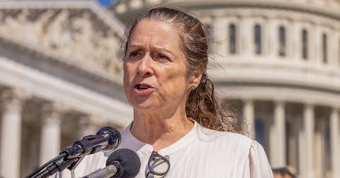 Abigail speaking in front of the U.S. Capitol in Washington, D.C.