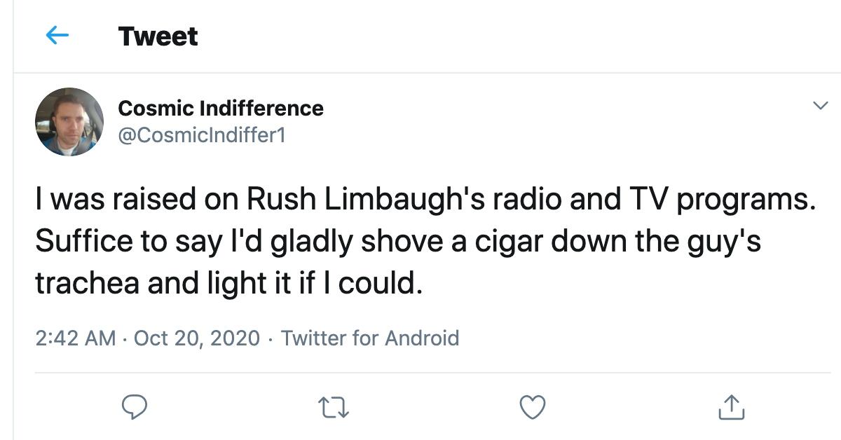 does rush limbaugh smoke