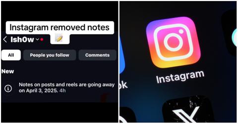 (l-r): A reaction to Instagram removing Notes on TikTok/Instagram