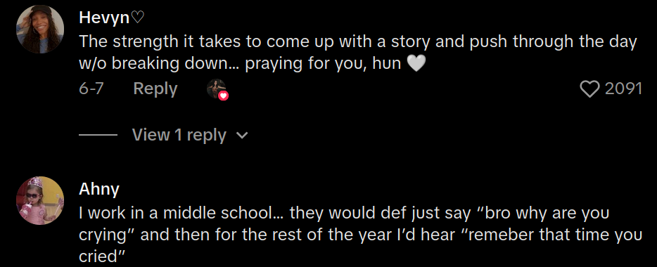 kindergartners comfort crying teacher