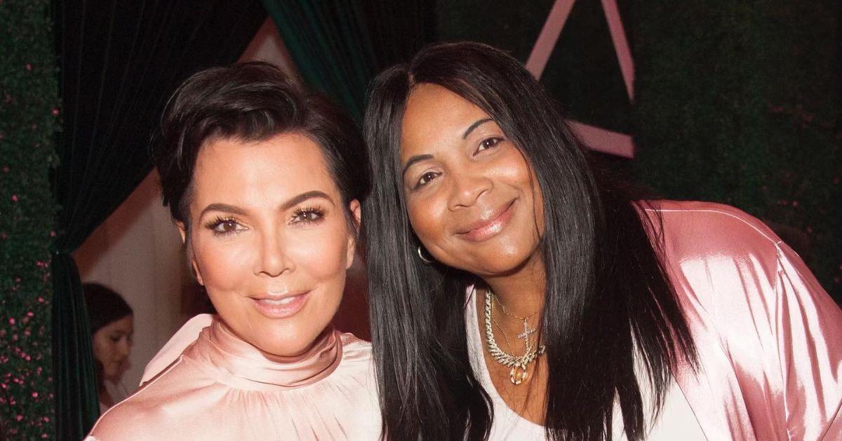 Kris Jenner and Andrea Thompson in posing together.