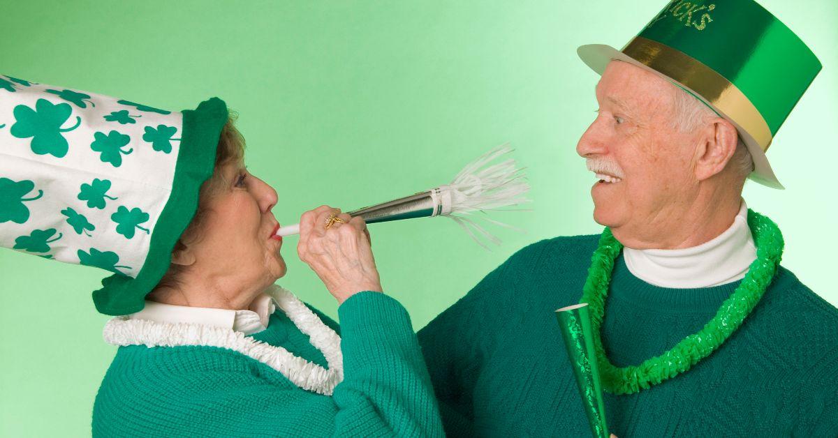 A couple on St. Patrick's Day