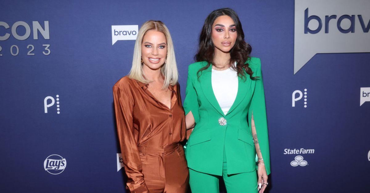 Caroline Stanbury and Sara Al Madani pose for photo together during BravoCon 20234