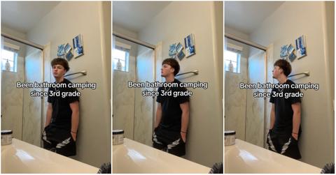 TikToker says they've been bathroom camping since the third grade.