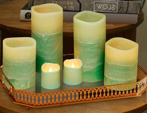 Furora Lighting Green Candles Flameless LED