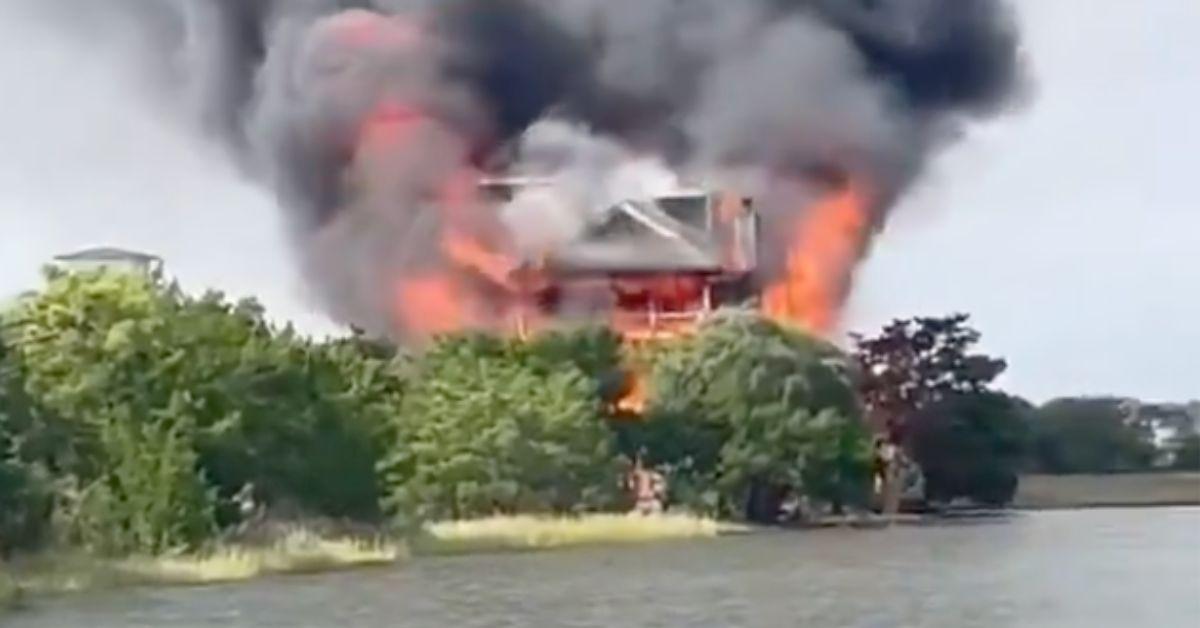 Diane Goodstein's home in South Carolina on fire.