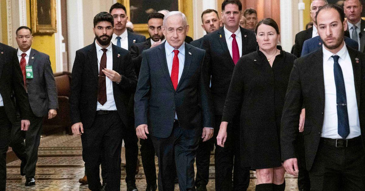 Benjamin Netanyahu at the U.S. Capitol. 