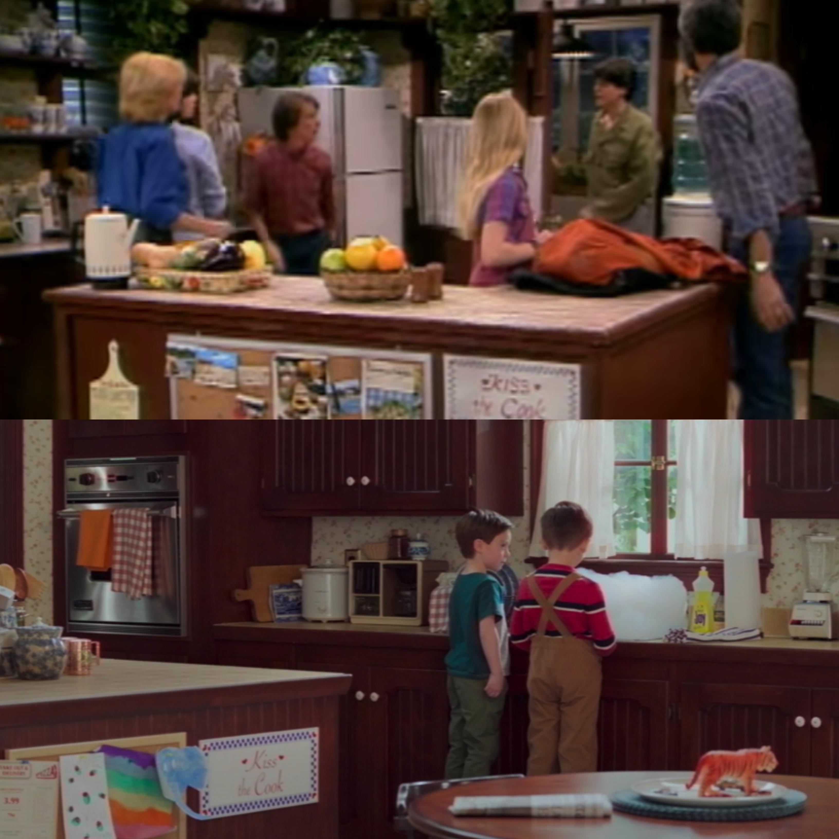 'Family Ties' kitchen vs 'WandaVision' kitchen