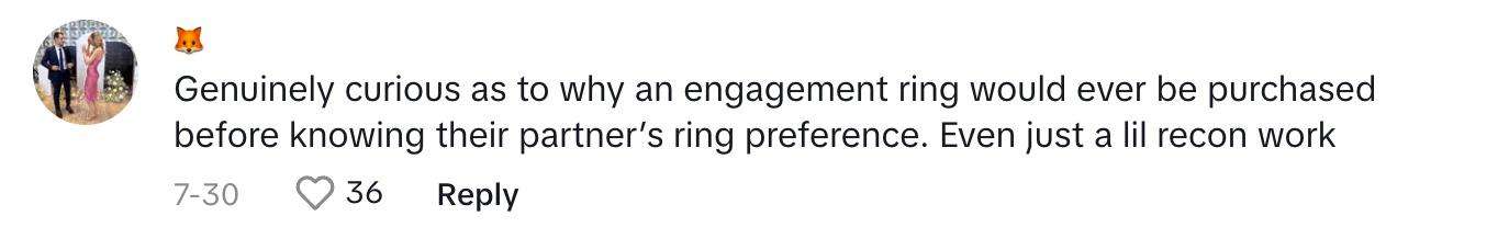 tiktok comment engagement ring