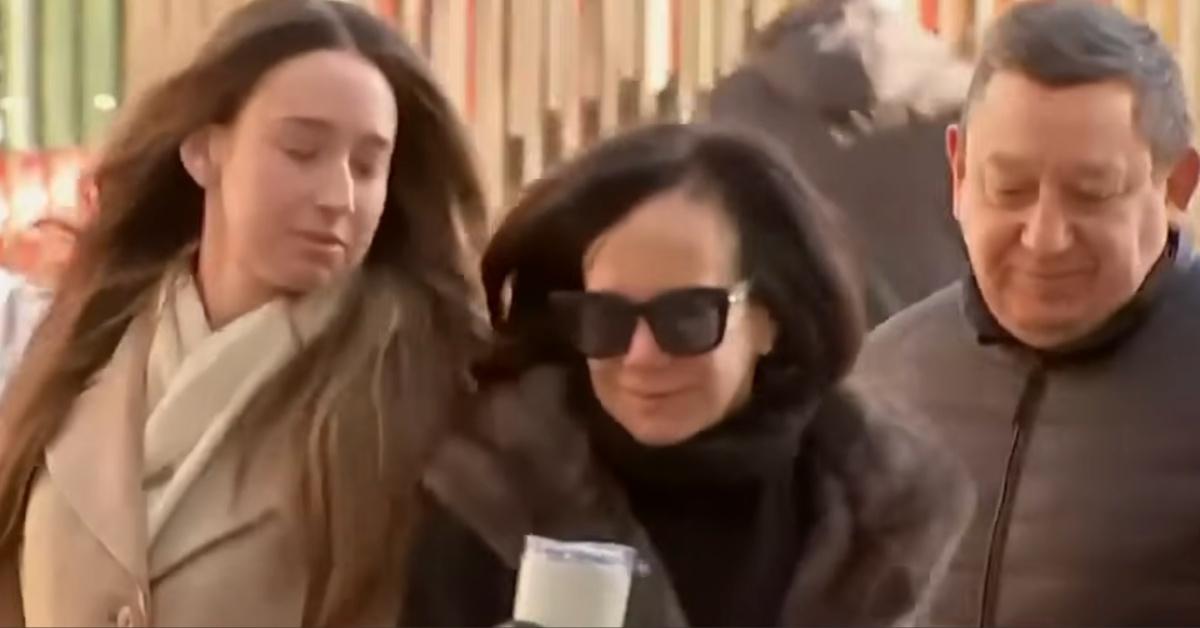 Charlie Javice, her mother, Natalie Rosin, and her father, Didier Javice, arrive to court in New York City. 