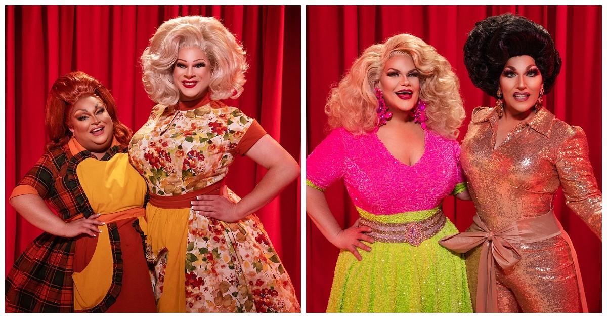 Ginger Minj and Nina West (L), Mrs. Kasha Davis and Darienne Lake (R)