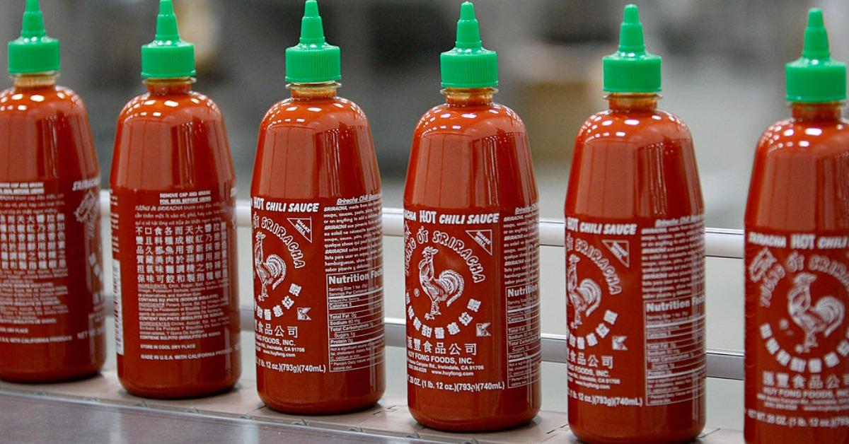 Sriracha Hot Chili Sauce is bottled at the Huy Fong Foods plant on May 14, 2014 in Irwindale, California.