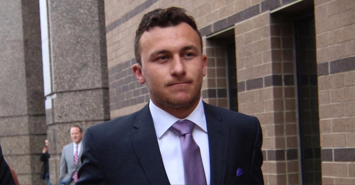 Johnny Manziel leaves court in Dallas, Texas.