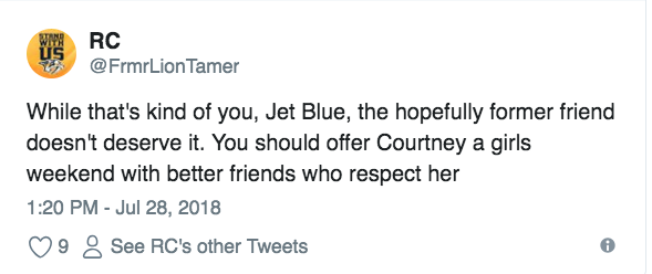 bridesmaid jetblue twitter