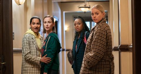 Amrit Kaur, Pauline Chalamet, Alyah Chanelle Scott, and Reneé Rapp in Season 2 of 'The Sex Lives of College Girls'