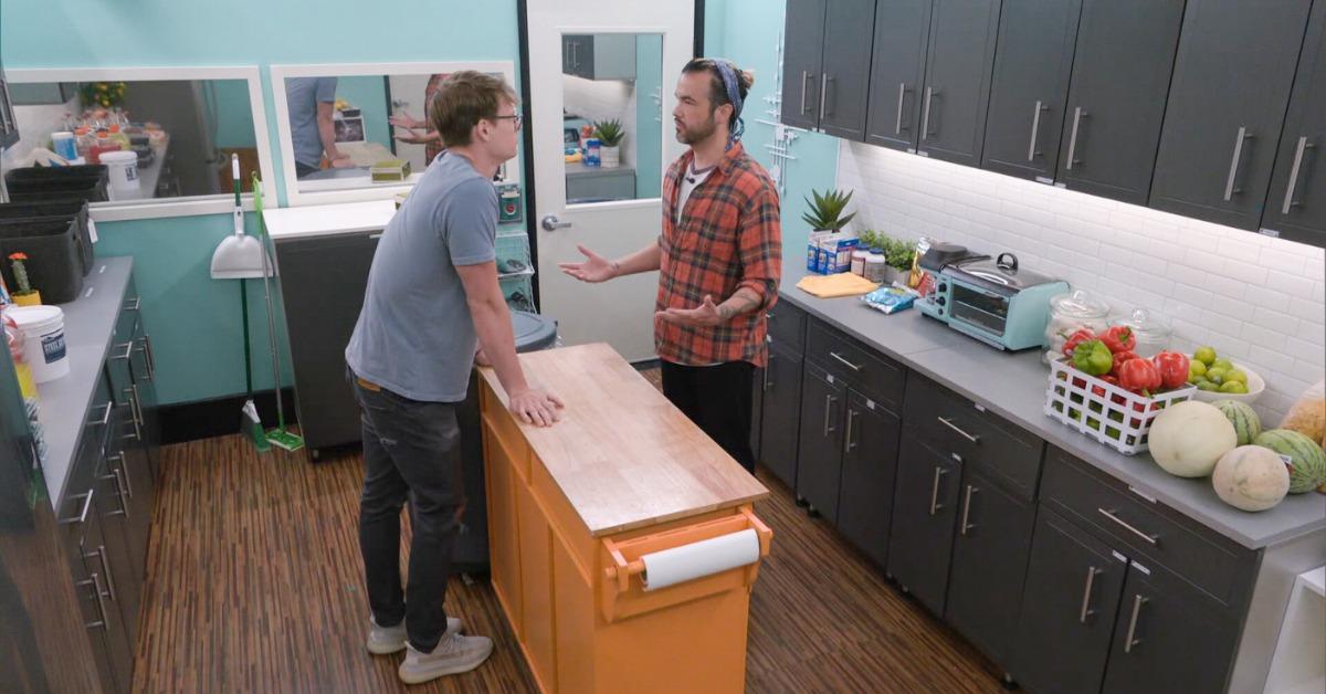 Kyle and Daniel in the 'Big Brother' storage room