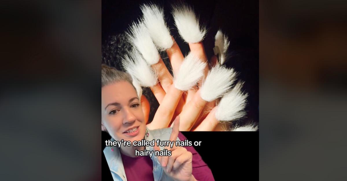 A TikToker asking viewers if the furry nails trend is real.