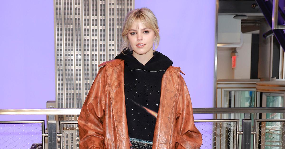 Reneé Rapp at a lighting ceremony in support of 'Mean Girls' at The Empire State Building on January 10, 2024, in New York