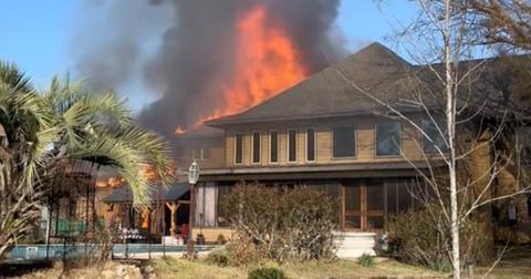 Noah Glenn Carter's house on fire