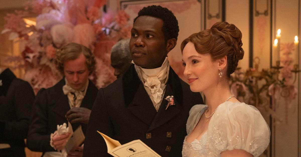 Hannah Dodd and Victor Alli as Francesca Bridgerton and John Stirling Season 4 of 'Bridgerton'