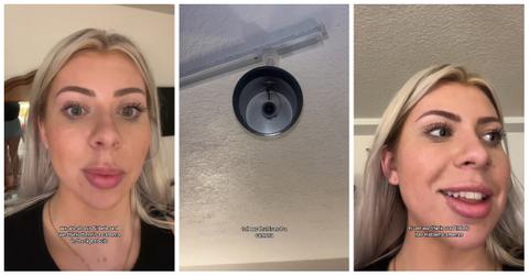 TikTok user @katelyn_boss19 says she found a hidden camera in a light bulb at her Airbnb