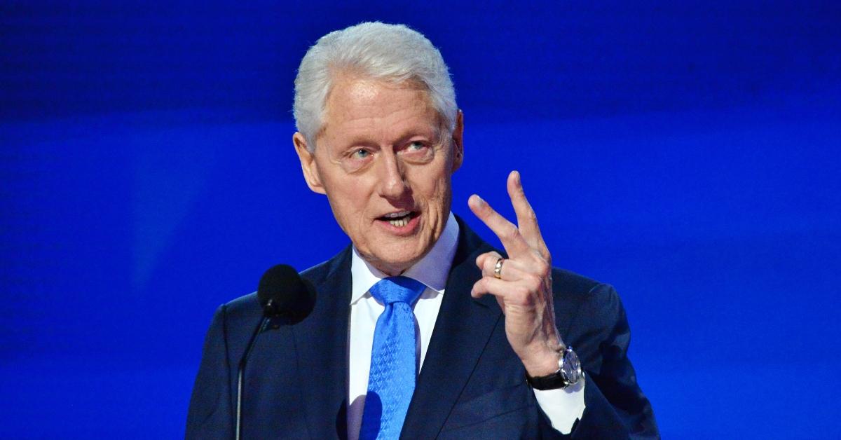 Former US President Bill Clinton makes a speech during the Democratic National Convention