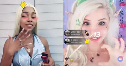 Side-by-side images of NPC TikTok LIVE streamers @pinkydollreal and @cherrycrush_tv