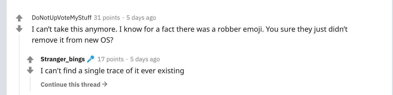 What Happened To The Robber Emoji Apparently It Never Existed