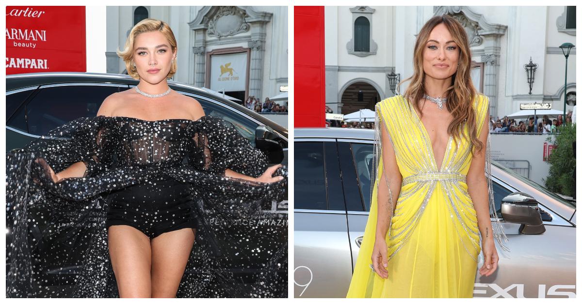 Florence Pugh and Olivia Wilde at the 2022 Venice Film Festival.