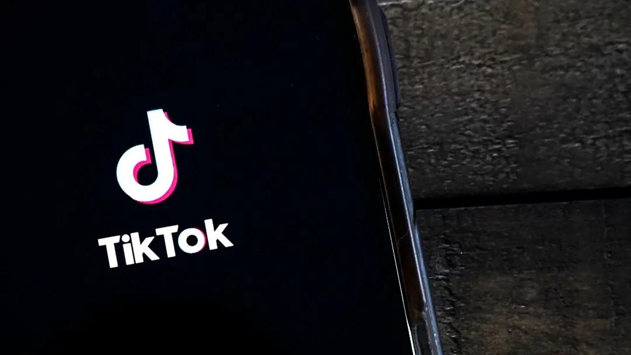 The TikTok logo on a smartphone