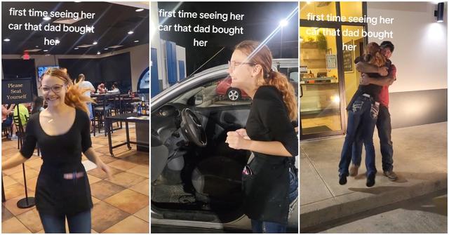 A now-viral video of a grateful daughter who gushes over her first "ugly" car.