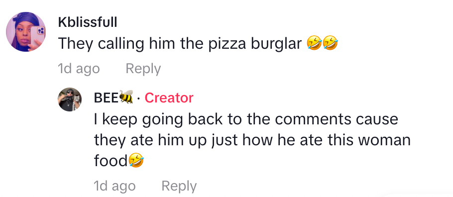 A TikTok user commenting on Vee's video