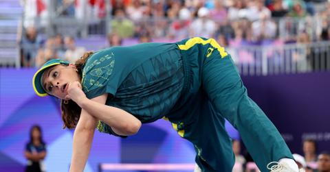 Rachael Gunn, aka Raygun, performing breakdancing at the Olympics