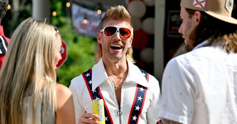 Kyle Cooke wearing sunglasses and a costume on 'Summer House'