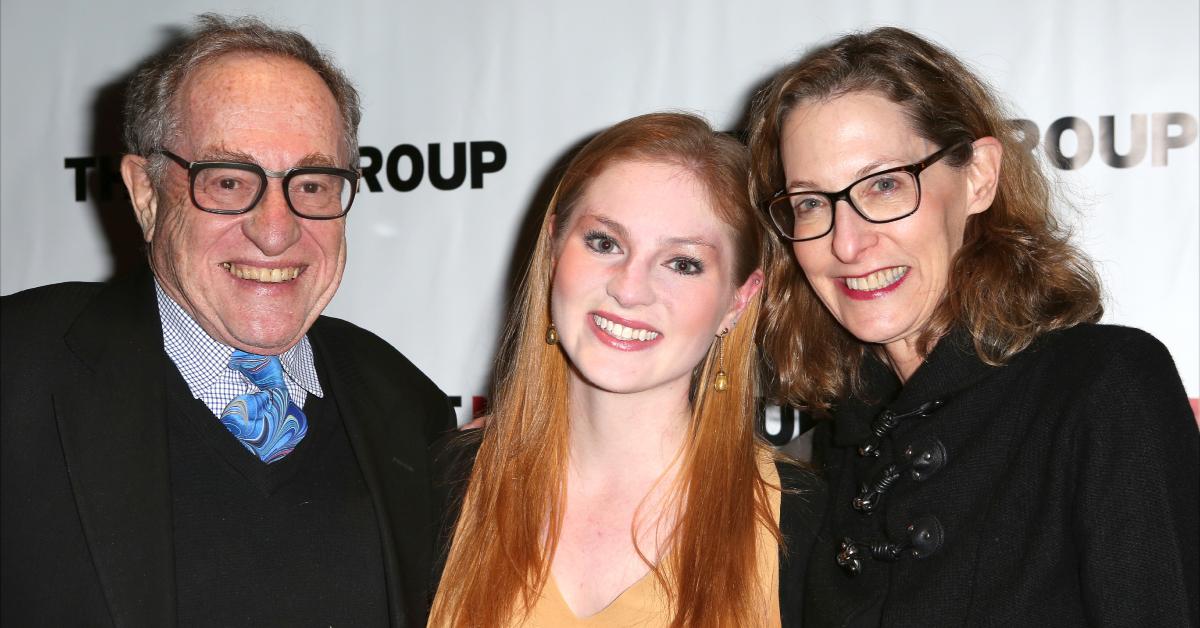 Alan Dershowitz with his second wife, Carolyn Cohen, and their daughter, Ella.