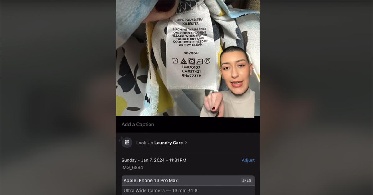 iPhone camera laundry symbols TikTok