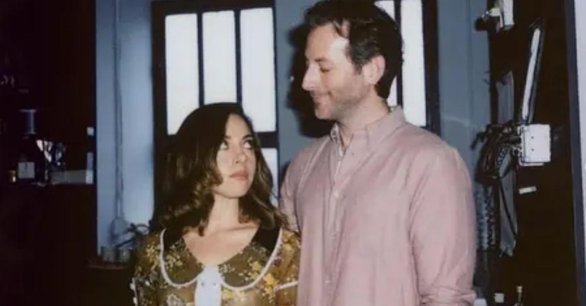 Aubrey Plaza with her husband, Jeff Baena, in 2021.